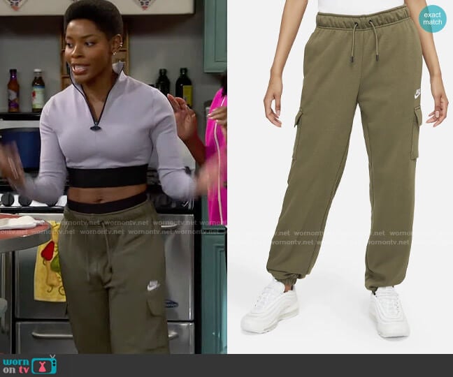 Nike Mid Rise Cargo Pants worn by Necie (Chelsea Harris) on The Neighborhood