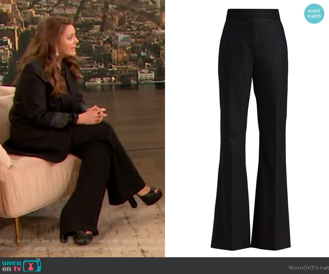 Nili Lotan Arielle Stretch-Wool Pants worn by Drew Barrymore on The Drew Barrymore Show