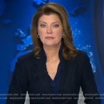 Norah’s navy belted blazer on CBS Evening News