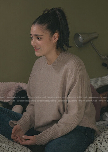 Olive’s pink beige ribbed sweater on Manifest