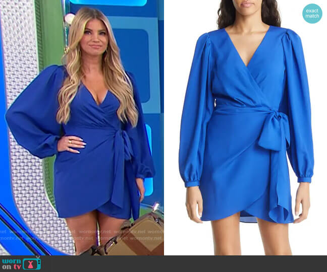 One33 Social Wrap Front Long Sleeve Body-Con Minidress worn by Amber Lancaster on The Price is Right