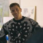 Ivan’s black paisley print sweatshirt on Elite