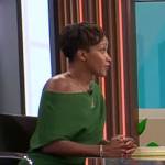 Patrice Gordon’s green dress and black pumps on CBS Mornings