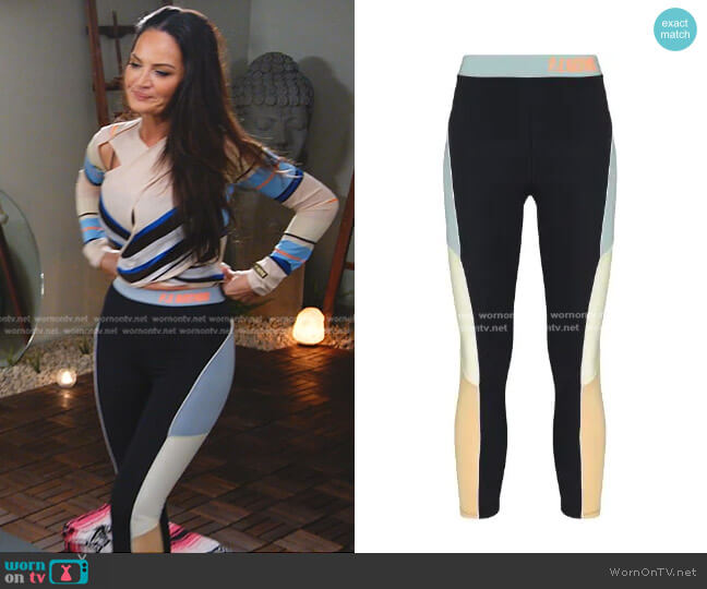 P.E Nation Playoff Colour-Block Leggings worn by Lisa Barlow on The Real Housewives of Salt Lake City