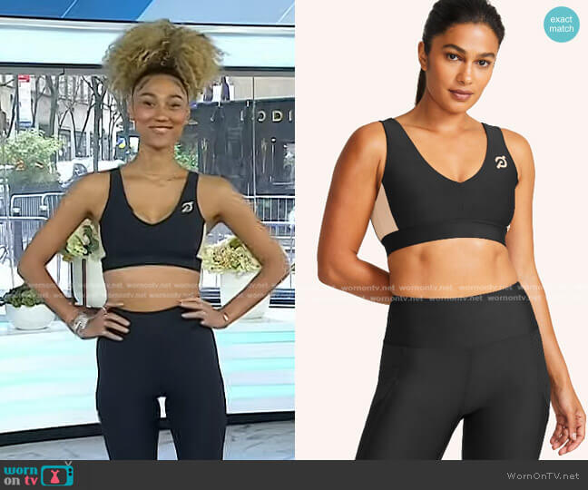 Peloton Show Up Colorblock V Bra worn by Ally Love on Today