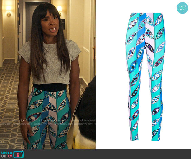 Pucci Girandole-print performance leggings worn by Misty (Kelly Rowland) on The Equalizer