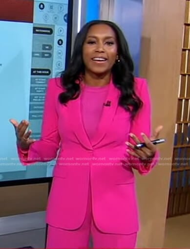 Rachel’s pink blazer and pants on Good Morning America