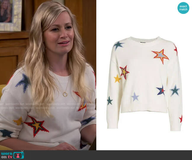 Rails Perci Sweater in Multi Stars worn by Gemma (Beth Behrs) on The Neighborhood