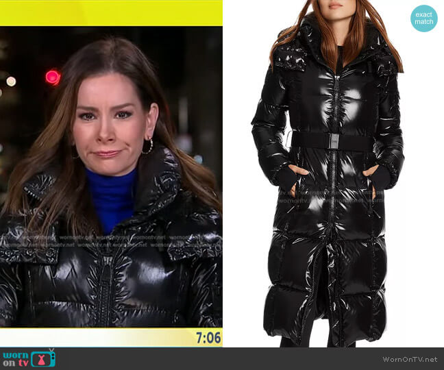 SAM. Long Noho Hooded Puffer Coat worn by Rebecca Jarvis on Good Morning America