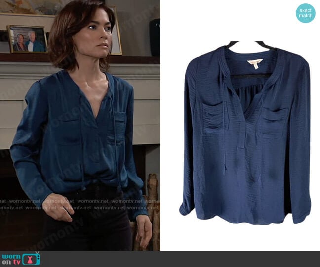 Rebecca Taylor Sophia Blouse worn by Elizabeth Webber (Rebecca Herbst) on General Hospital