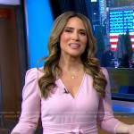Rhiannon Ally’s pink v-neck tie waist dress on Good Morning America