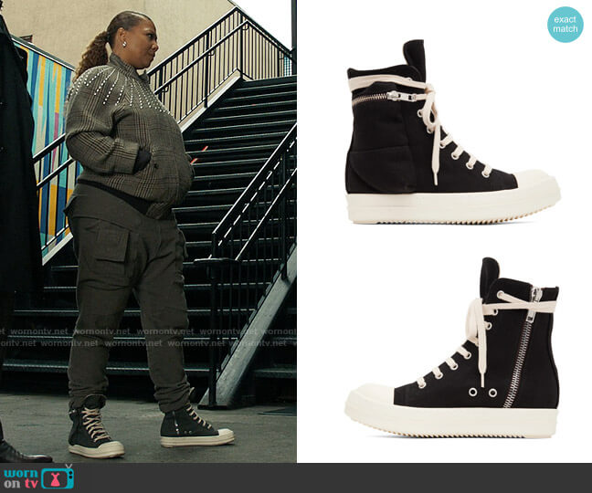 Rick Owens DRKSHDW Black Cargo Sneakers worn by Robyn McCall (Queen Latifah) on The Equalizer