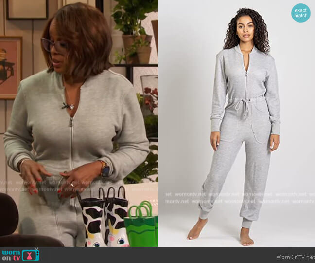 Rivet Utility Maven French Terry Jumpsuit worn by Gayle King on The Drew Barrymore Show
