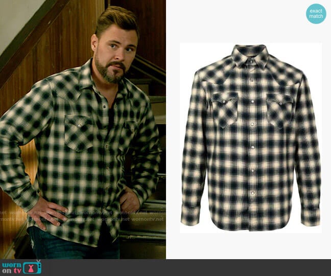 RRL Ralph Lauren Buffalo check-print shirt worn by Adam Ruzek (Patrick John Flueger) on Chicago PD