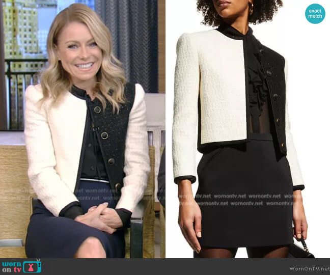 WornOnTV: Kelly's colorblock tweed jacket on Live with Kelly and