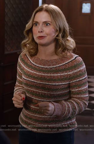Sam’s striped knit Christmas sweater on Ghosts Ghostmas