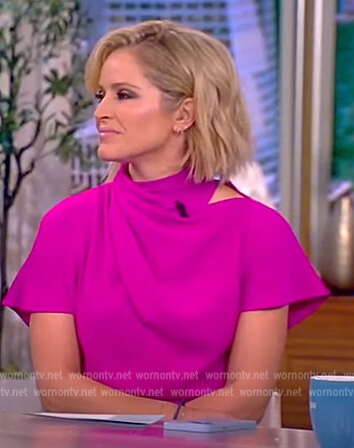 Sara's pink cutout jumpsuit on The View