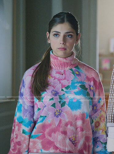 Sara's floral turtleneck sweater on Elite