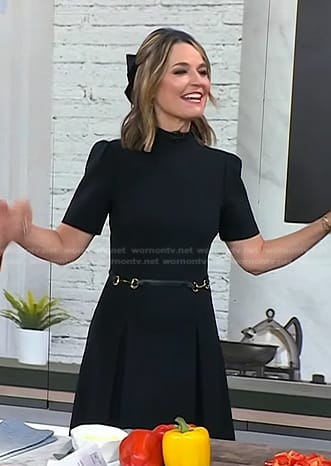 Savannah’s black belted dress on Today