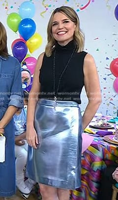 Savannah's metallic skirt on Today