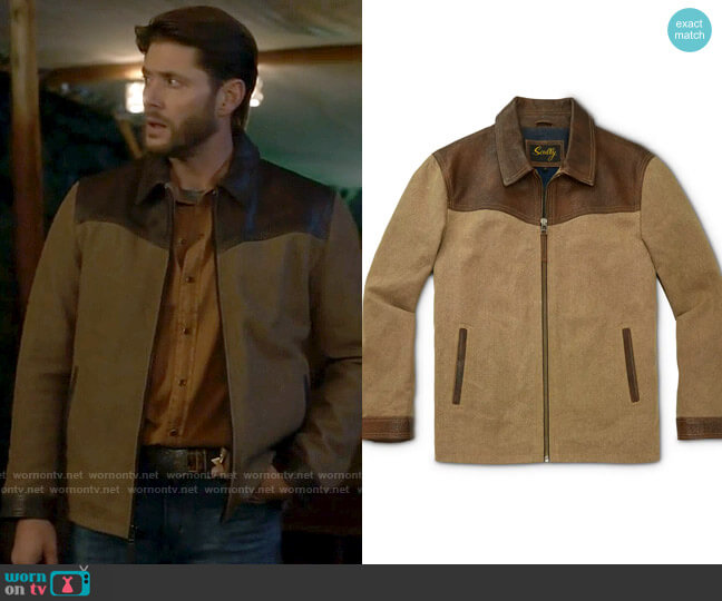 Scully Brown Leather and Canvas Jacket worn by Beau Arlen (Jensen Ackles) on Big Sky