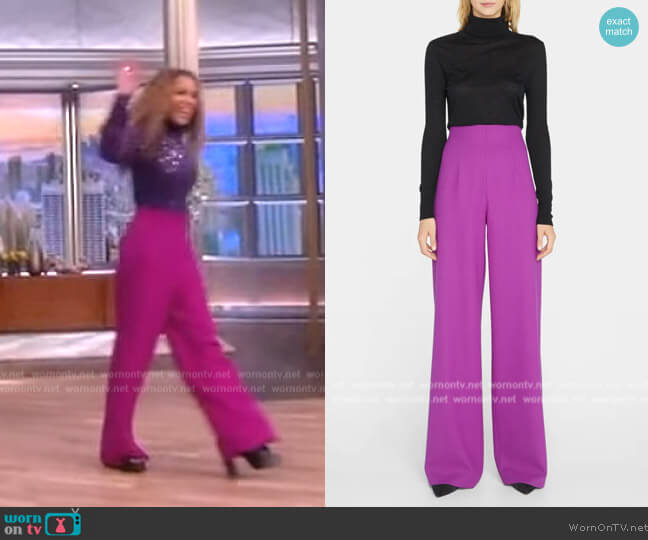 Sergio Hudson High-Rise Wide-Leg Signature Pants worn by Sunny Hostin on The View