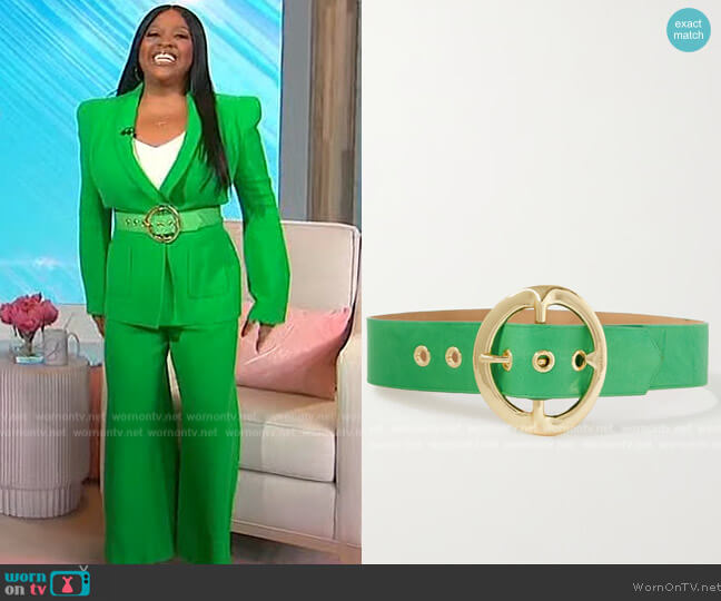 Sergio Hudson Leather waist belt worn by Sherri Shepherd on Sherri