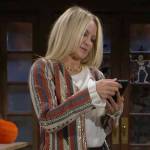 Sharon’s metallic stripe jacket on The Young and the Restless