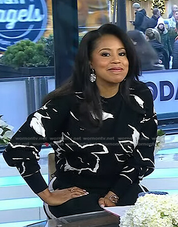 Sheinelle’s black floral sweater on Today