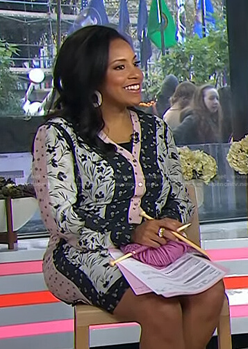 Sheinelle’s floral colorblock dress on Today