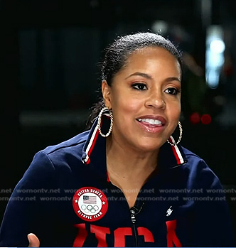 Sheinelle's navy and red USA track jacket on Today