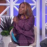 Sheryl’s purple satin blouse on The Talk