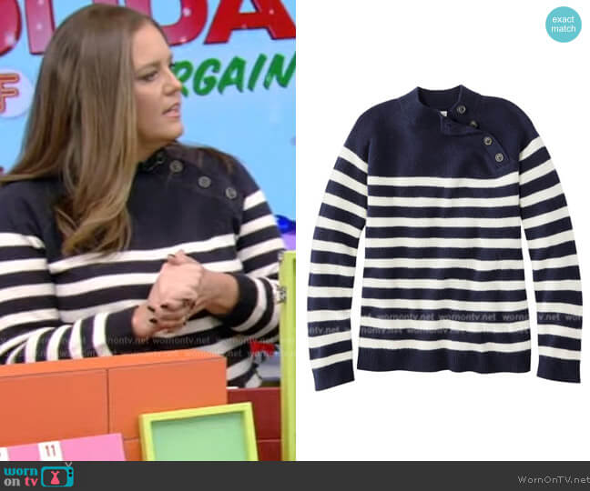 LL Bean Signature Wool-Blend Sweater worn by Monica Mangin on Live with Kelly and Mark