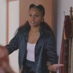 Simone’s black cropped jacket on All American Homecoming