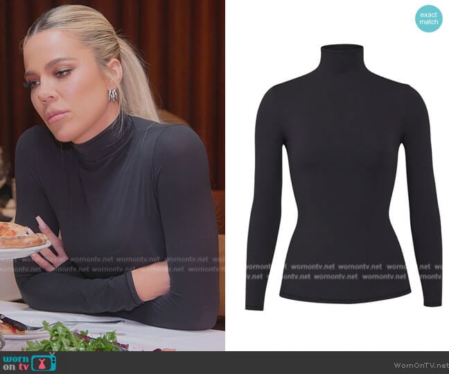 Skims Fits Everybody Turtleneck Top worn by Khloe Kardashian (Khloe Kardashian) on The Kardashians