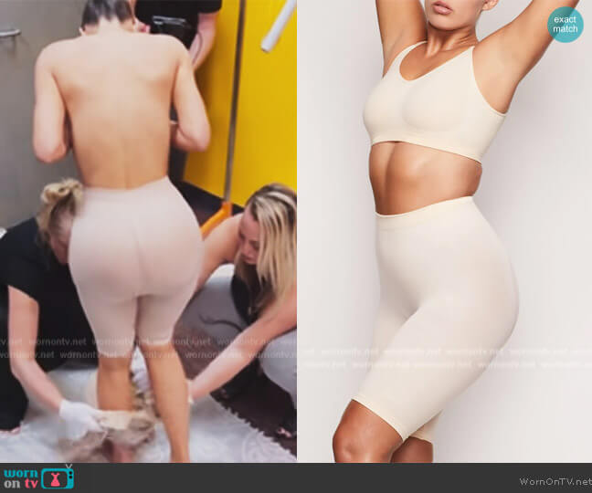 Skims Sculpting Short Above the Knee w/open Gusset worn by Kim Kardashian (Kim Kardashian) on The Kardashians