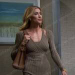 Sloan’s beige brown ribbed dress on Days of our Lives