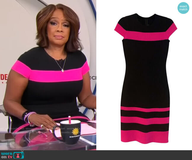 St John Collection Stripe Dress worn by Gayle King on CBS Mornings