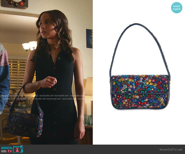Staud Tommy Beaded Shoulder Bag worn by May Grant (Corinne Massiah) on 9-1-1