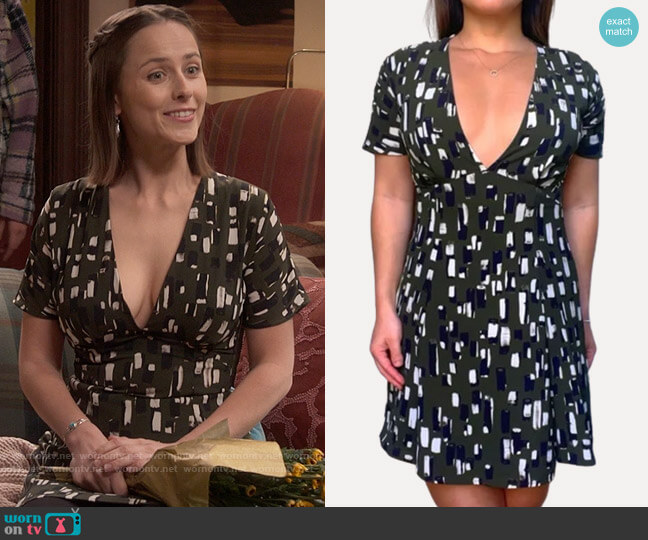 Staud Walter Dress in Army worn by Kimberly Finkle (Pauline Chalamet) on The Sex Lives of College Girls