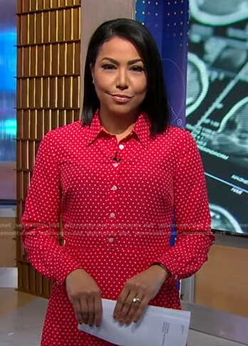 Stephanie's red polka dot dress on Good Morning America