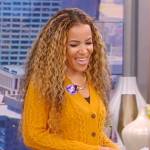 Sunny’s yellow cable knit cardigan on The View