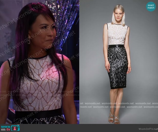 Tadashi Shoji 2019 Spring Summer Collection worn by Selina Wu (Lydia Look) on General Hospital