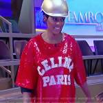 Tamron’s red Celine sequin top on Tamron Hall Show