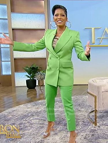WornOnTV: Tamron’s green double breasted blazer on Tamron Hall Show ...