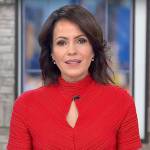 Tanya Rivero’s red keyhole dress on CBS Mornings