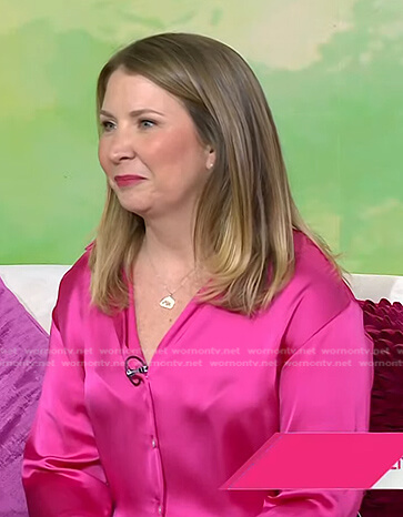 Taryn Lagonigro’s pink button down shirt on Today