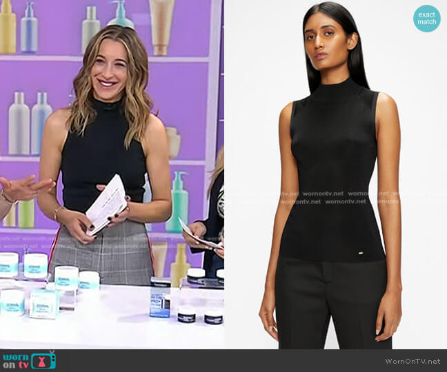 Ted Baker Ssiiaa High Neck Sleeveless Knit Top worn by Andrea Lavinthal on Today