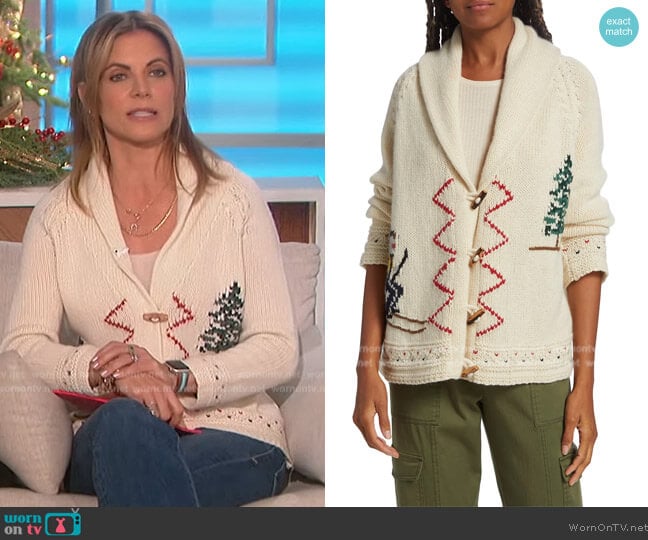 The Great Ski Lodge Alpaca Blend Cardigan worn by Natalie Morales on The Talk