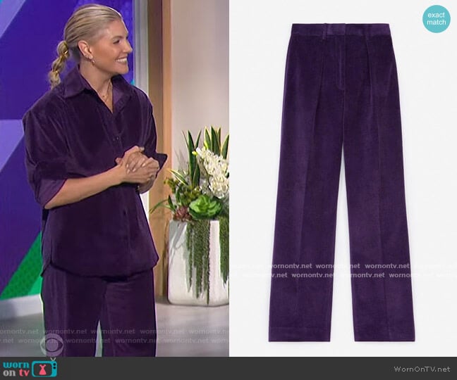 The Kooples Corduroy Pants in Corduroy worn by Amanda Kloots on The Talk